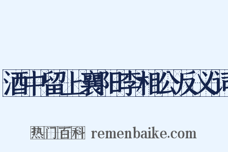 酒中留上襄阳李相公反义词是什么意思的图片